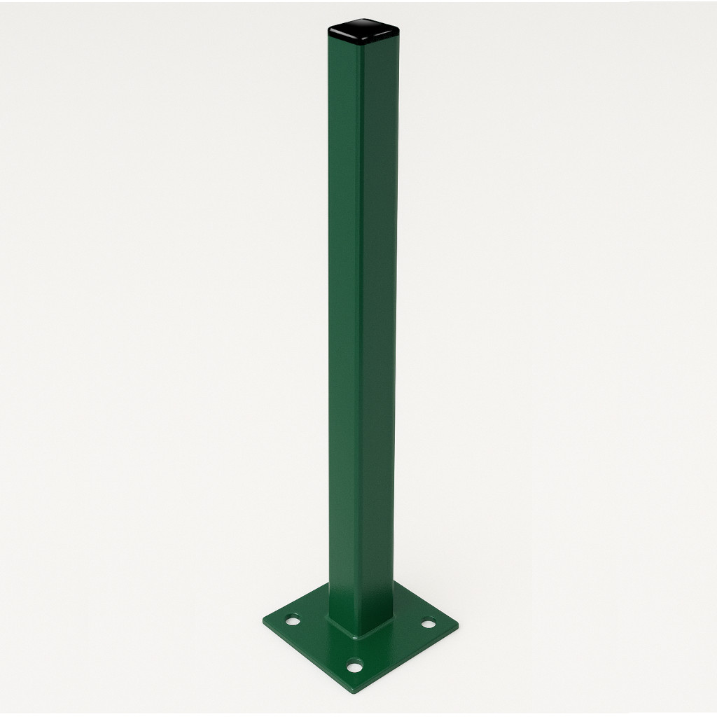 Poste con Placa para verja hercules electrosoldada plegada Verde de 1m. INCLUYE ACCESORIOS