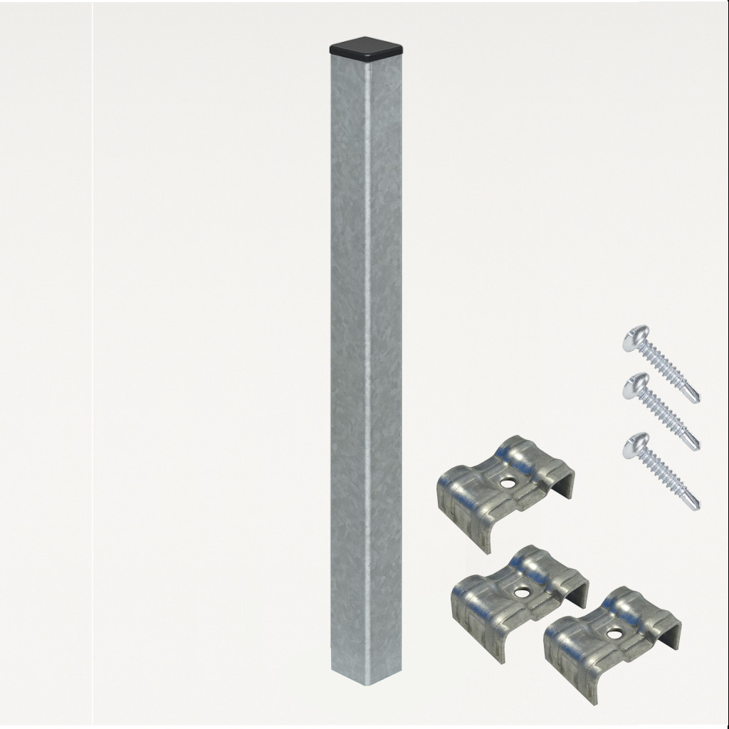 Poste para Enterrar para verja hercules electrosoldada plegada Galvanizado de 1,5m. INCLUYE ACCESORIOS
