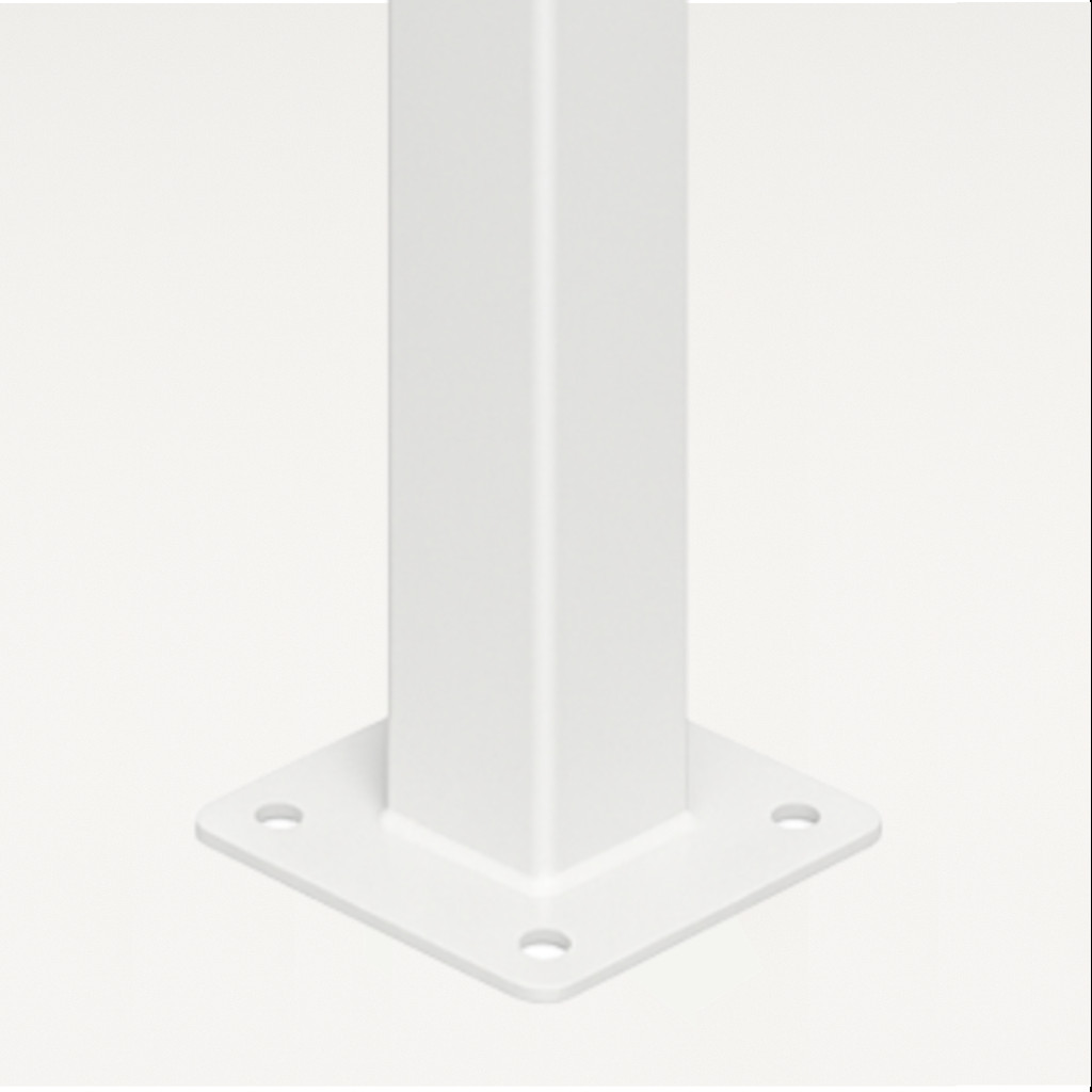 Poste con Placa para verja hercules electrosoldada plegada Blanco de 0.60 m. INCLUYE ACCESORIOS