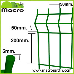 Panel verja electrosoldada plegada Hercules 2 x 2.50 m. de largo. Galvanizado